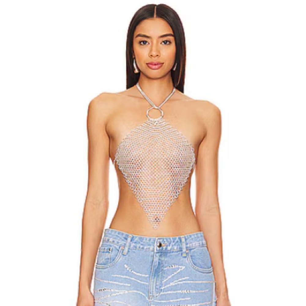 Silver CHAINMAIL Halter Top